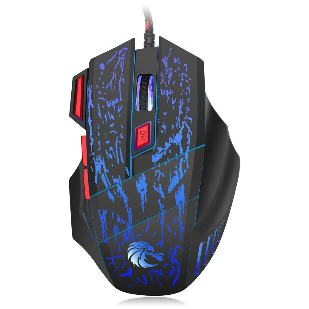 H300BK colour gaming mouse with RGB lighting and ergonomic shape on desktop