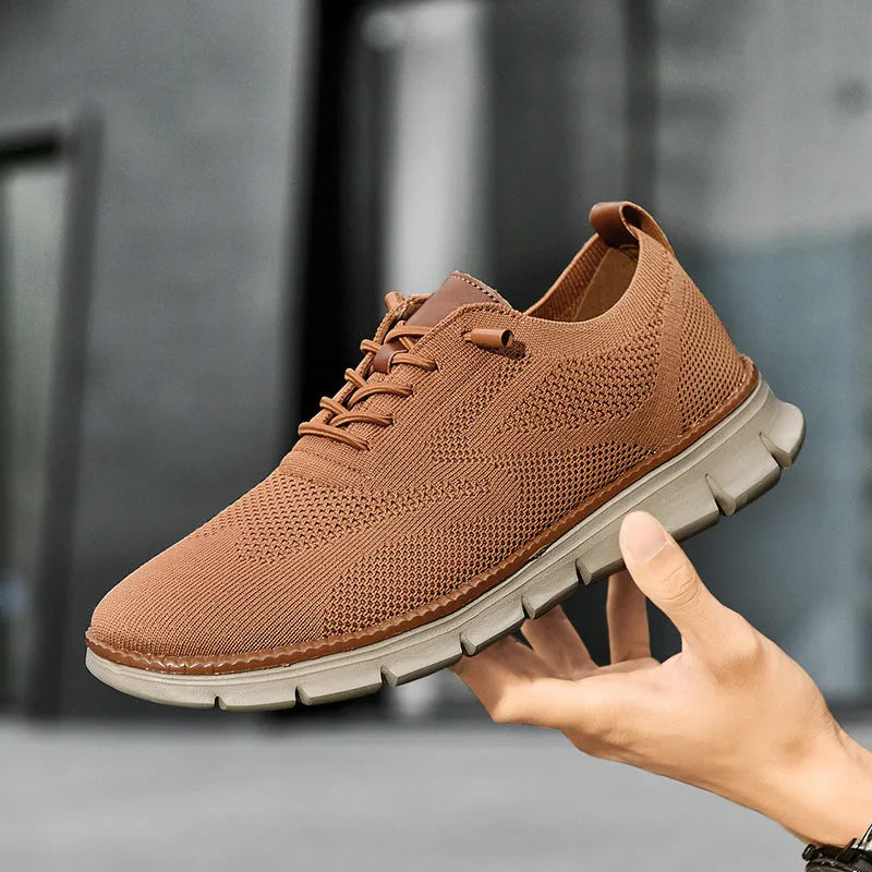 Men's flat bottomed running shoes dark blue black brown rubber sole low top lace-up tennis casual sizes 36-50