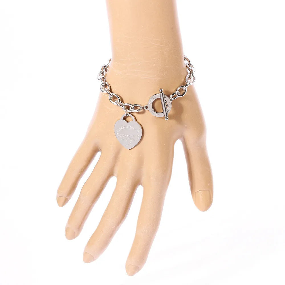 Alloy heart shape bracelet ladies electroplated jewellery Sl257 Sl258 colour styles