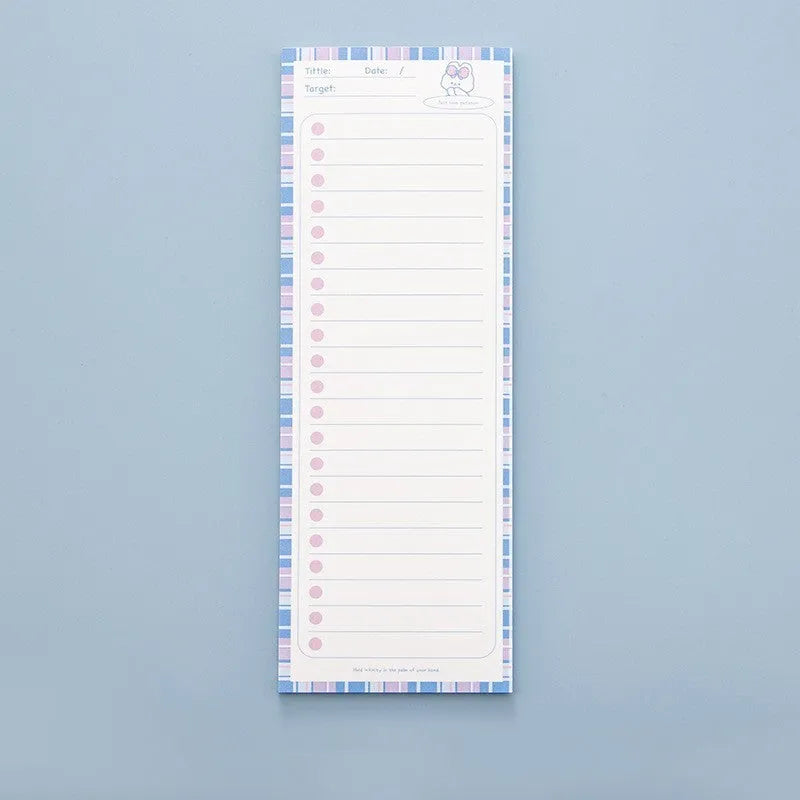 Ins Wind creative long notepad with bear and bunny design covers, shown in long 91mm x 256mm format.