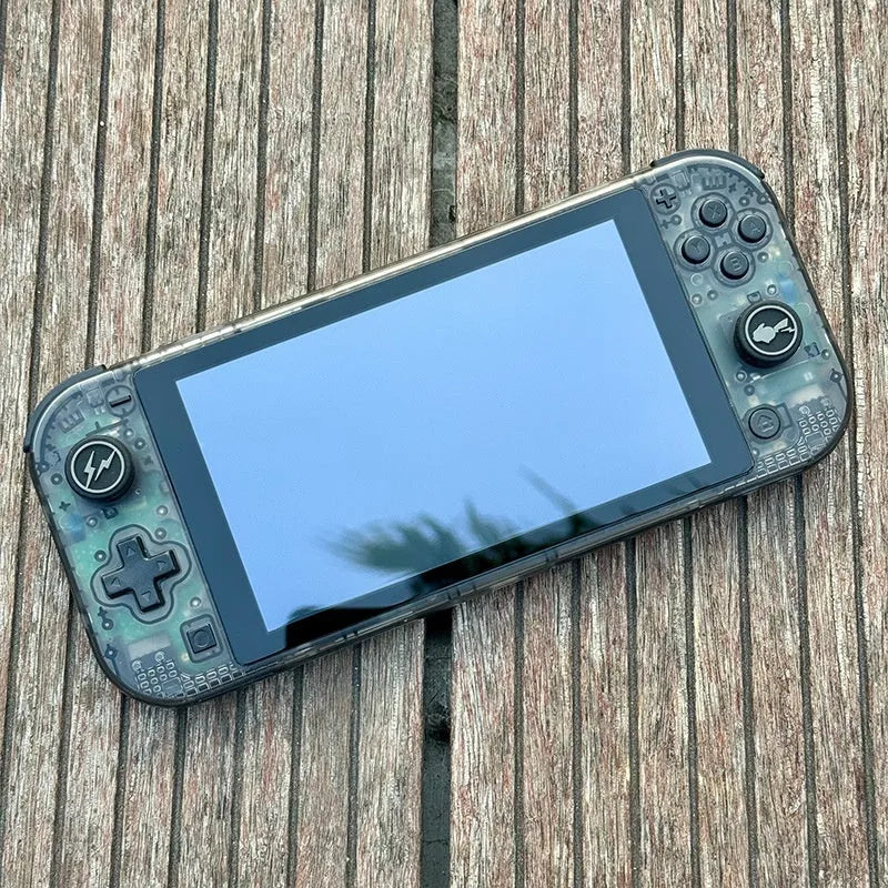 Switch Lite transparent watch style replacement housing shell with front and rear chassis, tempered film, and full button set, 231 x 104 x 30mm