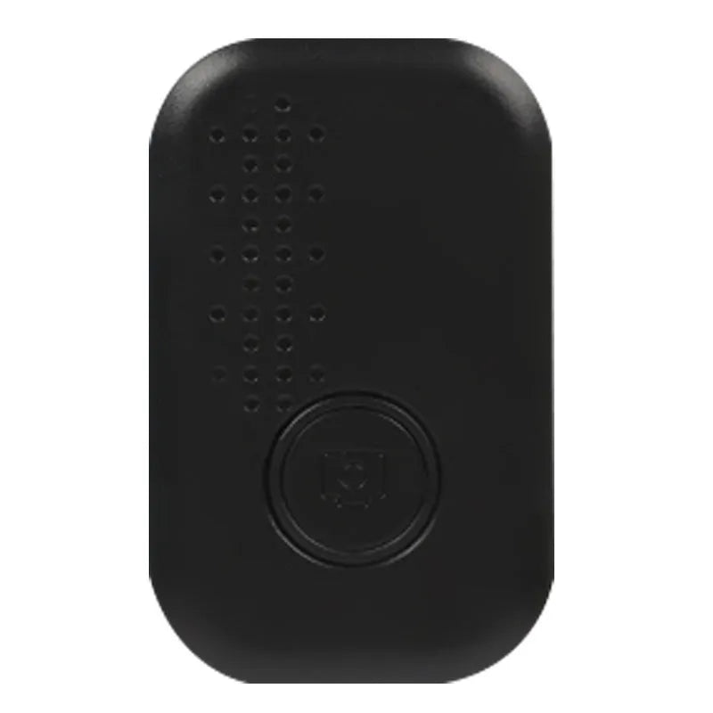 iTag Item Location Finder compact Bluetooth tracker in black, white, pink, or blue, 27x44x9mm, 9.6g, with 90dB alert and CR2032 battery
