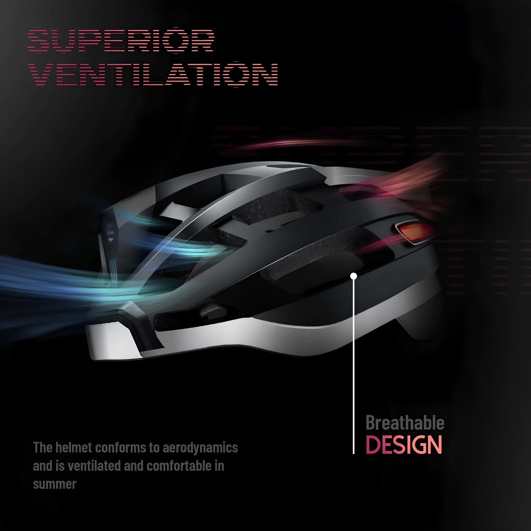 Black and grey smart cycling helmet with integrated warning light system and USB charging port