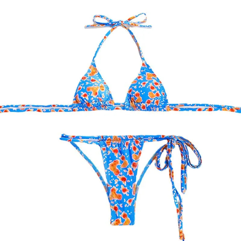 Women's banded bikini set high elasticity polyester split swimsuit surfing swimming S M L sizes