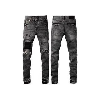 High Street men's black slim fit skinny jeans with button fly and straight leg cut.