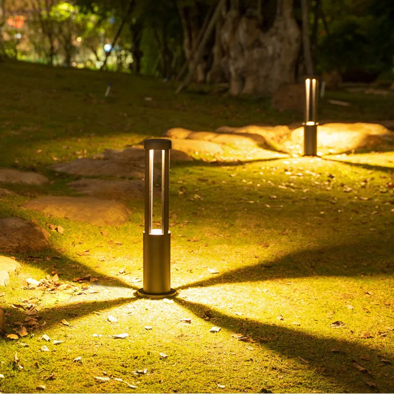 60cm iron outdoor garden lamp with IP65 protection and 3000K colour temperature for lawn and path lighting.