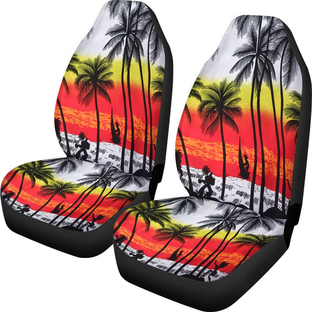 Universal car seat covers with cow spot leopard print retro pattern for five-seat vehicles
