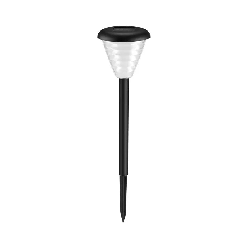 Black solar pathway light with stake, 2 LEDs, IP67 waterproof body, warm white and colour-changing modes for garden yard lawn