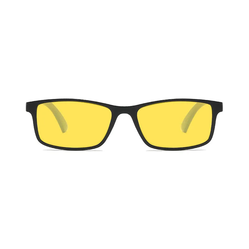 HD night vision anti-blue light glasses with PC frame in black for driving