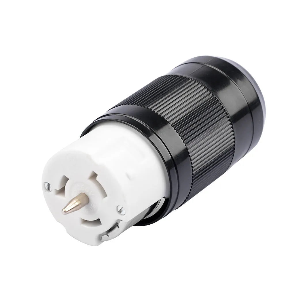 American RV 125V rear pull ring power plug with nylon housing and copper contacts