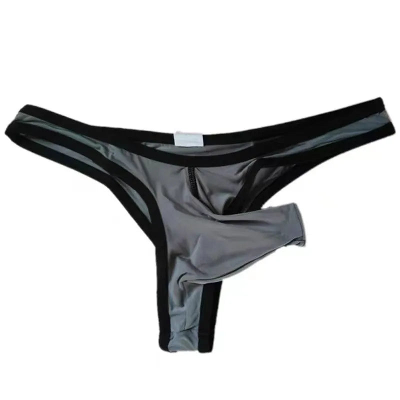 Men's white elephant nose style briefs made from Ice Silk nylon fabric