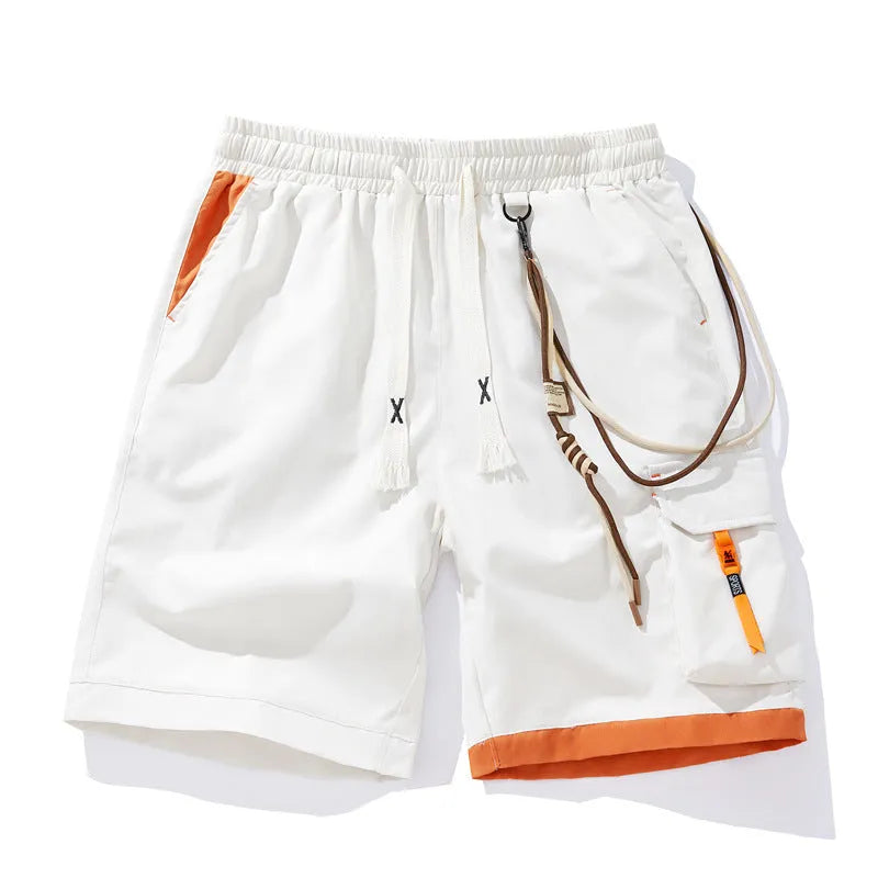 Men's loose-fit bamboo fibre sports shorts in coffee colour, showing high waist and cropped straight-leg design.