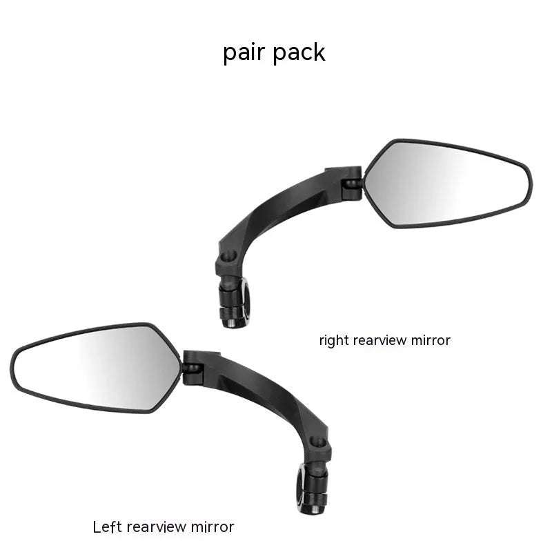 Black PMMA acrylic bicycle rearview mirror measuring 210mm by 102.5mm for left, right or pair installation