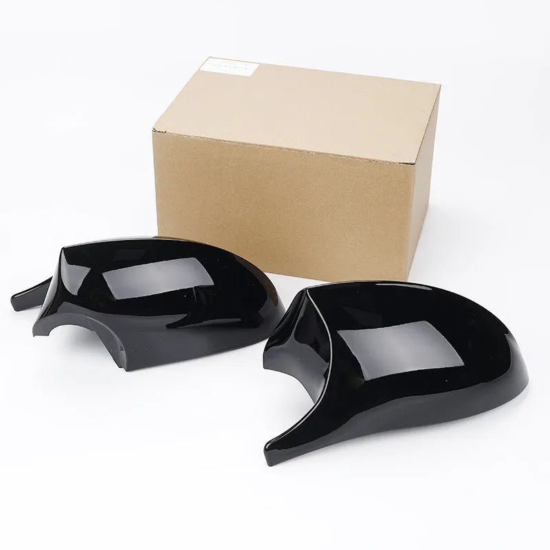 Pair of black ABS plastic rearview mirror housings for BMW 3 Series E90 side mirrors