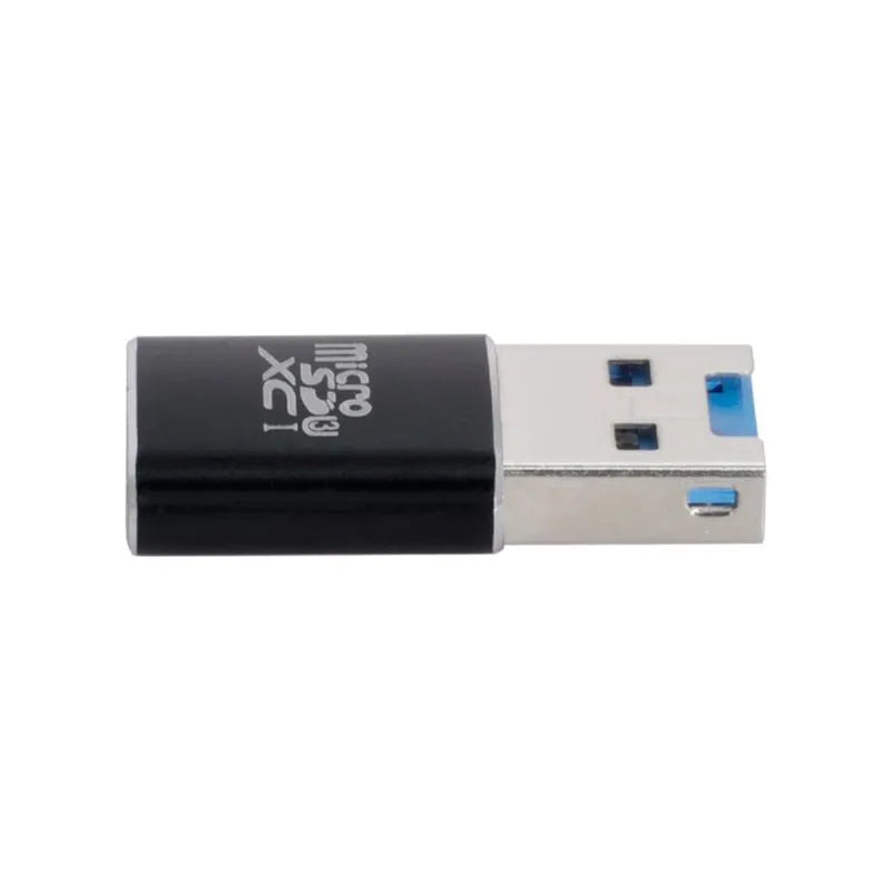 Black USB 3.0 Micro SD card reader for computer data transfer